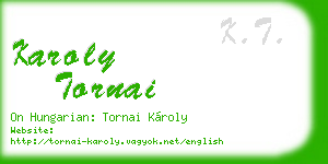 karoly tornai business card